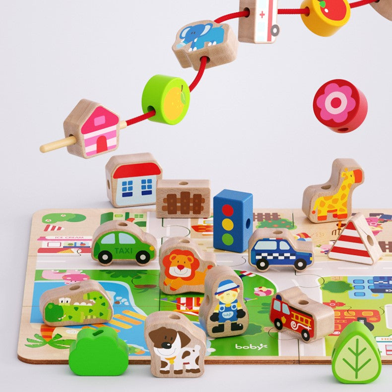 Bubs n Kids Montessori Wooden Threading Game